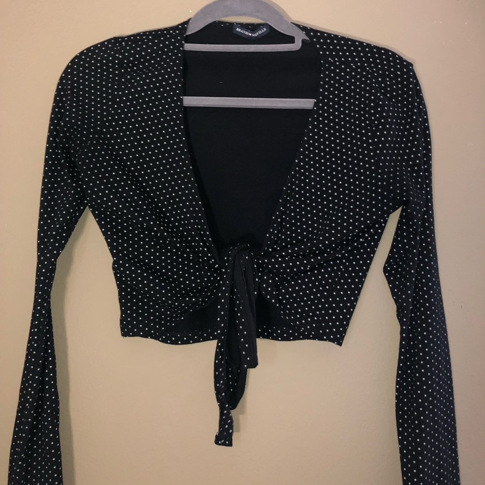 brandy melville wrap front long sleeve